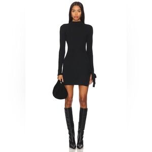 Camila Coelho NWT Yvonne Mini Dress Black Revolve Open back tie over hip XS